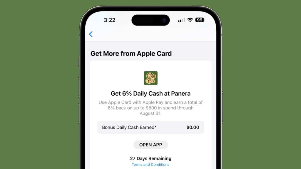 Apple Card Promotion Offers 6% Cash Back at Panera