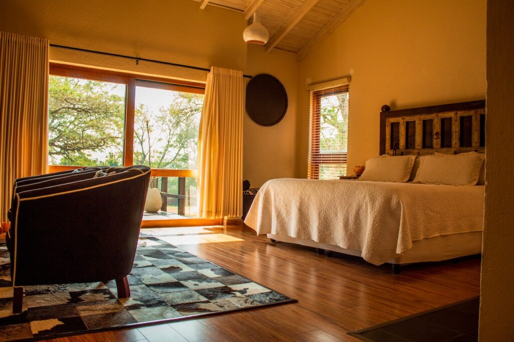 Bedroom interior in a cabin