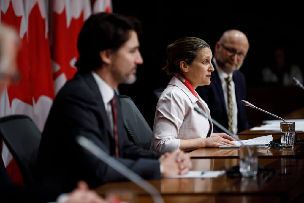 Justin Trudea and Deputy Prime Minister Chrystia Freeland