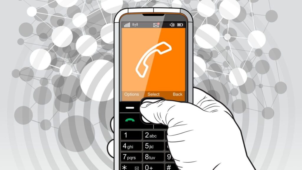 Concept illustration depicting basic "feature" phone