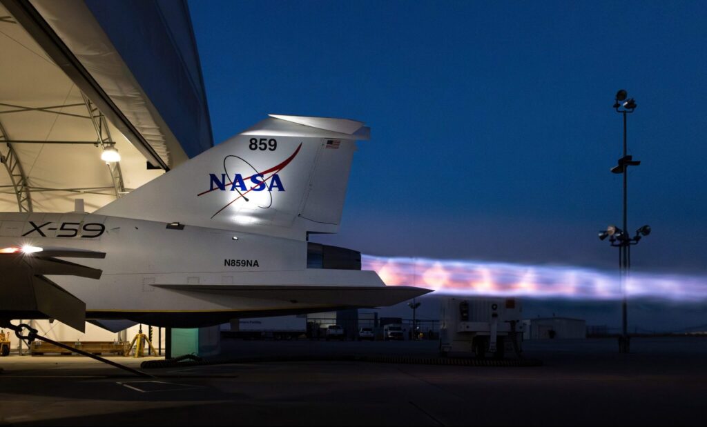 NASA's X-59 turns up power, throttles through engine tests