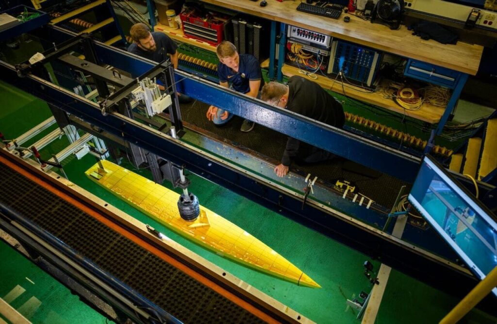 Stealthy ship hull cuts through waves like butter