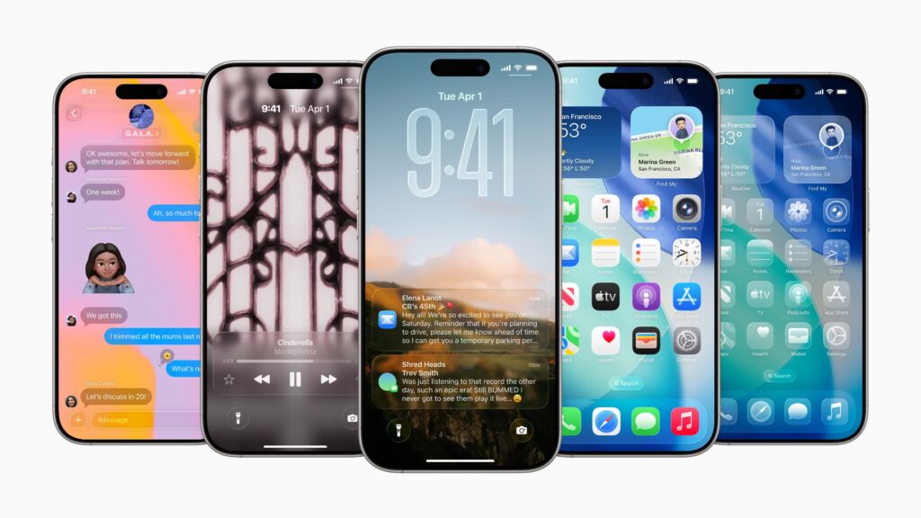 The iPhone gets a refreshed UI with Liquid Glass in iOS 26, extending across all Apple operating systems