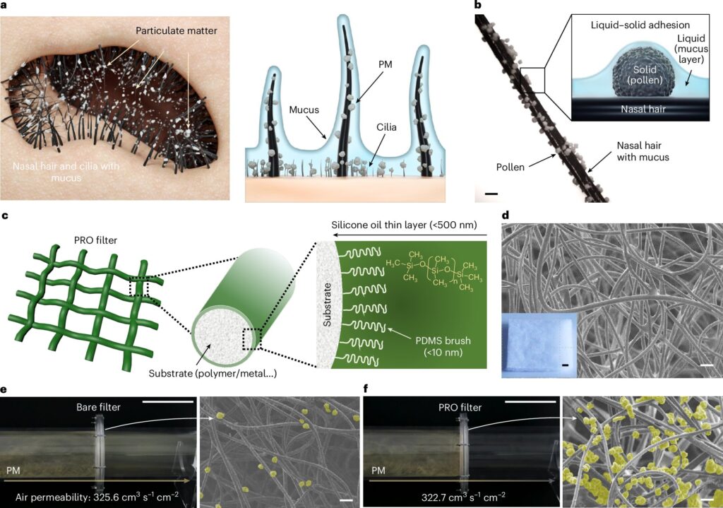 Filters inspired by nose hair and nasal mucus promise cleaner air