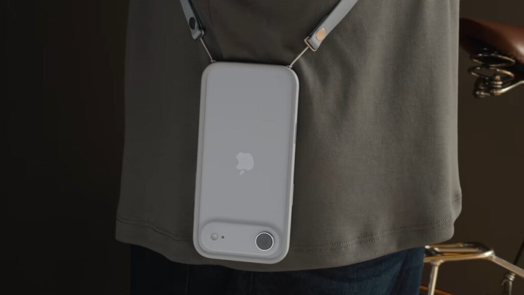 I tried the Apple Crossbody Strap. It’s convenient, but the phone looks silly when the strap is removed. iPhone hanging from Apple Crossbody Strap