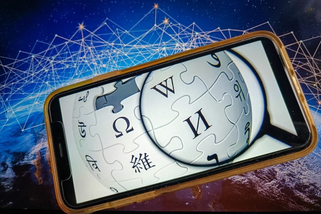 The best guide to spotting AI writing comes from Wikipedia Illustration of the Wikipedia website application