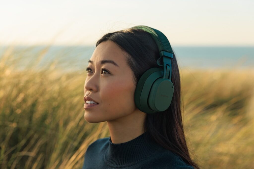Fairphone refreshes its good-looking, repairable headphones Woman wearing Fairphone headphones