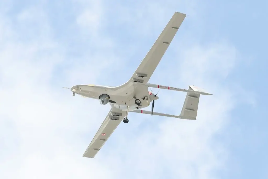 A drone set against a cloudy sky