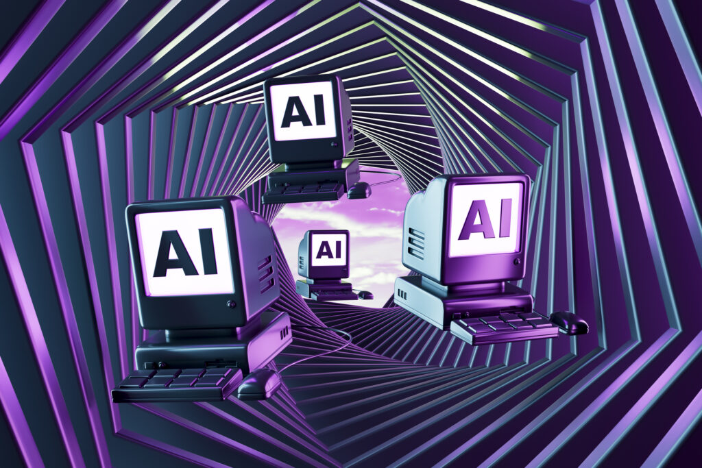 Can AI fix legacy IT? The ‘economics don’t hold up,’ says former IBM strategist Vintage Computers with AI Display on Screen, Retro-Futuristic Technology, Artificial Intelligence Concept
